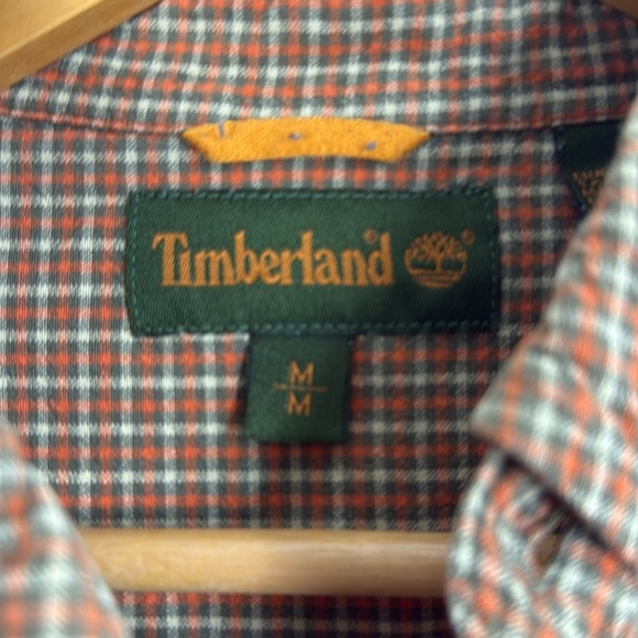 Timberland Brown Casual Flannel Button Down Shirt Size Medium - Picture 2 of 7